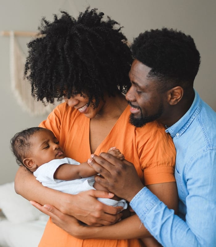 Family at home enjoying warm moments together